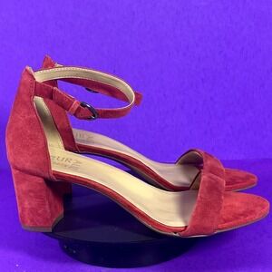 Naturalizer Women's Red Suede VERA 2 Dress Sandals Shoe Size 6-NEW